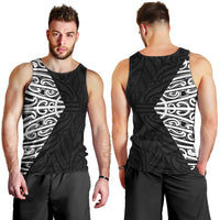 Black New Zealand Puhoro Maori Tattoo Men Tank Top
