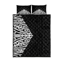 Black New Zealand Puhoro Maori Tattoo Quilt Bed Set