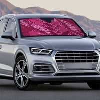 Pink Aloha Hawaii Auto Sun Shade Hawaiian Kakau Ohia Lehua Lei - Polynesian Pride