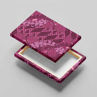 Pink Aloha Hawaii Canvas Wall Art Hawaiian Kakau Ohia Lehua Lei - Polynesian Pride