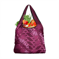Pink Aloha Hawaii Grocery Bag Hawaiian Kakau Ohia Lehua Lei - Polynesian Pride