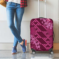 Pink Aloha Hawaii Luggage Cover Hawaiian Kakau Ohia Lehua Lei - Polynesian Pride