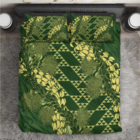 Green Aloha Hawaii Bedding Set Hawaiian Kakau Ohia Lehua Lei - Polynesian Pride