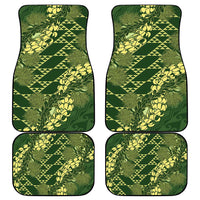 Green Aloha Hawaii Car Mats Hawaiian Kakau Ohia Lehua Lei - Polynesian Pride