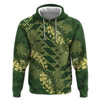 Green Aloha Hawaii Hoodie Hawaiian Kakau Ohia Lehua Lei - Polynesian Pride