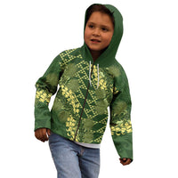 Green Aloha Hawaii Kid Hoodie Hawaiian Kakau Ohia Lehua Lei - Polynesian Pride
