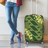 Green Aloha Hawaii Luggage Cover Hawaiian Kakau Ohia Lehua Lei - Polynesian Pride