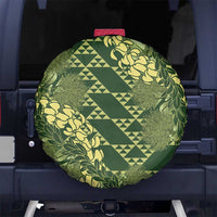 Green Aloha Hawaii Spare Tire Cover Hawaiian Kakau Ohia Lehua Lei - Polynesian Pride
