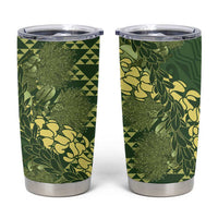 Green Aloha Hawaii Tumbler Cup Hawaiian Kakau Ohia Lehua Lei - Polynesian Pride