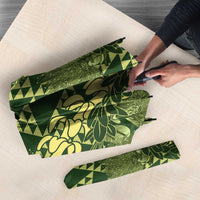 Green Aloha Hawaii Umbrella Hawaiian Kakau Ohia Lehua Lei - Polynesian Pride