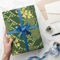 Green Aloha Hawaii Wrapping Paper Hawaiian Kakau Ohia Lehua Lei - Polynesian Pride