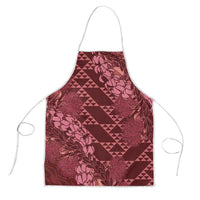 Maroon Aloha Hawaii Apron Hawaiian Kakau Ohia Lehua Lei - Polynesian Pride