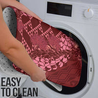 Maroon Aloha Hawaii Bathroom Set Hawaiian Kakau Ohia Lehua Lei - Polynesian Pride