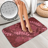 Maroon Aloha Hawaii Bathroom Set Hawaiian Kakau Ohia Lehua Lei - Polynesian Pride