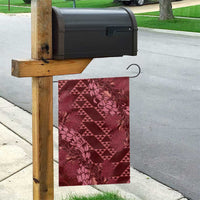 Maroon Aloha Hawaii Garden Flag Hawaiian Kakau Ohia Lehua Lei - Polynesian Pride