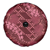 Maroon Aloha Hawaii Spare Tire Cover Hawaiian Kakau Ohia Lehua Lei - Polynesian Pride