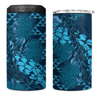 Naval Night Aloha Hawaii 4 in 1 Can Cooler Tumbler Hawaiian Kakau Ohia Lehua Lei - Polynesian Pride