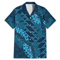 Naval Night Aloha Hawaii Family Matching Mermaid Dress and Hawaiian Shirt Hawaiian Kakau Ohia Lehua Lei - Polynesian Pride