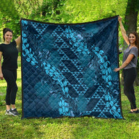 Naval Night Aloha Hawaii Quilt Hawaiian Kakau Ohia Lehua Lei - Polynesian Pride