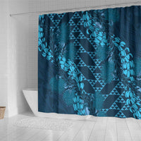 Naval Night Aloha Hawaii Shower Curtain Hawaiian Kakau Ohia Lehua Lei - Polynesian Pride