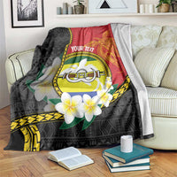 Personalised PNG Morobe Provins Blanket Papua New Guinea Plumeria Melanesian Pattern - Polynesian Pride