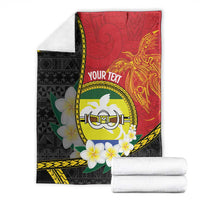 Personalised PNG Morobe Provins Blanket Papua New Guinea Plumeria Melanesian Pattern - Polynesian Pride