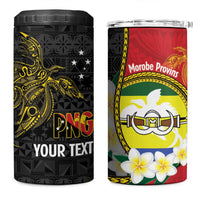 Personalised PNG Morobe Provins 4 in 1 Can Cooler Tumbler Papua New Guinea Plumeria Melanesian Pattern - Polynesian Pride