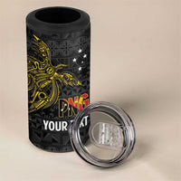 Personalised PNG Morobe Provins 4 in 1 Can Cooler Tumbler Papua New Guinea Plumeria Melanesian Pattern - Polynesian Pride