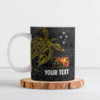 Personalised PNG Morobe Provins Ceramic Mug Papua New Guinea Plumeria Melanesian Pattern - Polynesian Pride