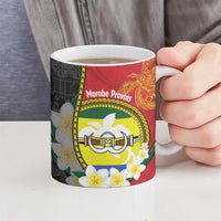 Personalised PNG Morobe Provins Ceramic Mug Papua New Guinea Plumeria Melanesian Pattern - Polynesian Pride