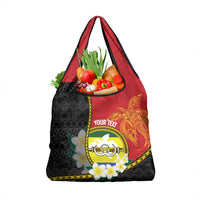 Personalised PNG Morobe Provins Grocery Bag Papua New Guinea Plumeria Melanesian Pattern - Polynesian Pride