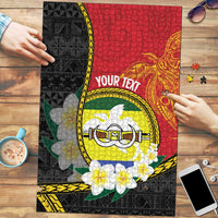 Personalised PNG Morobe Provins Puzzle Papua New Guinea Plumeria Melanesian Pattern - Polynesian Pride