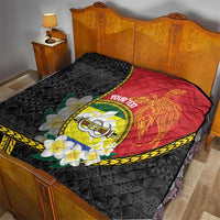 Personalised PNG Morobe Provins Quilt Papua New Guinea Plumeria Melanesian Pattern - Polynesian Pride