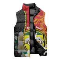 Personalised PNG Morobe Provins Sleeveless Puffer Jacket Papua New Guinea Plumeria Melanesian Pattern - Polynesian Pride