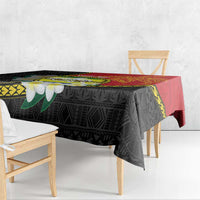 Personalised PNG Morobe Provins Tablecloth Papua New Guinea Plumeria Melanesian Pattern - Polynesian Pride