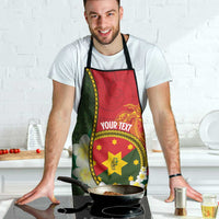 Personalised PNG Isten Hailans Provins Apron Papua New Guinea Plumeria Melanesian Pattern - Polynesian Pride