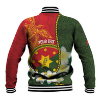 Personalised PNG Isten Hailans Provins Baseball Jacket Papua New Guinea Plumeria Melanesian Pattern - Polynesian Pride