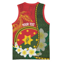 Personalised PNG Isten Hailans Provins Basketball Jersey Papua New Guinea Plumeria Melanesian Pattern LT14 - Polynesian Pride