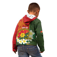 Personalised PNG Isten Hailans Provins Kid Hoodie Papua New Guinea Plumeria Melanesian Pattern - Polynesian Pride