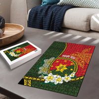 Personalised PNG Isten Hailans Provins Puzzle Papua New Guinea Plumeria Melanesian Pattern - Polynesian Pride