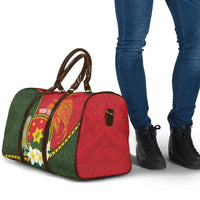 Personalised PNG Isten Hailans Provins Travel Bag Papua New Guinea Plumeria Melanesian Pattern - Polynesian Pride