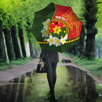 Personalised PNG Isten Hailans Provins Umbrella Papua New Guinea Plumeria Melanesian Pattern - Polynesian Pride