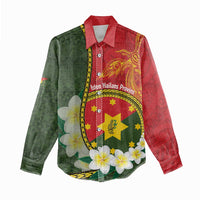 Personalised PNG Isten Hailans Provins Women Casual Shirt Papua New Guinea Plumeria Melanesian Pattern - Polynesian Pride