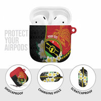 Personalised PNG Sauten Hailans AirPods Case Papua New Guinea Plumeria Melanesian Pattern - Polynesian Pride