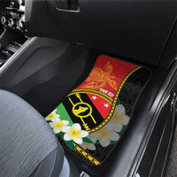 Personalised PNG Sauten Hailans Car Mats Papua New Guinea Plumeria Melanesian Pattern - Polynesian Pride