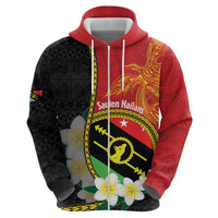 Personalised PNG Sauten Hailans Hoodie Papua New Guinea Plumeria Melanesian Pattern - Polynesian Pride