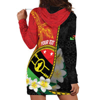 Personalised PNG Sauten Hailans Hoodie Dress Papua New Guinea Plumeria Melanesian Pattern - Polynesian Pride