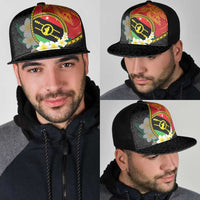 PNG Sauten Hailans Mesh Trucker Cap Papua New Guinea Plumeria Melanesian Pattern - Polynesian Pride