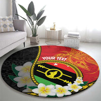 Personalised PNG Sauten Hailans Round Carpet Papua New Guinea Plumeria Melanesian Pattern - Polynesian Pride