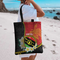 Personalised PNG Sauten Hailans Tote Bag Papua New Guinea Plumeria Melanesian Pattern - Polynesian Pride